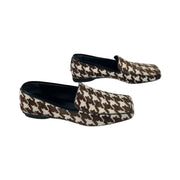 Versace - Vintage White & Brown Houndstooth Pony Hair Loafers