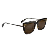 Alexander McQueen - NEW Brown & Silver Havana Sunglasses