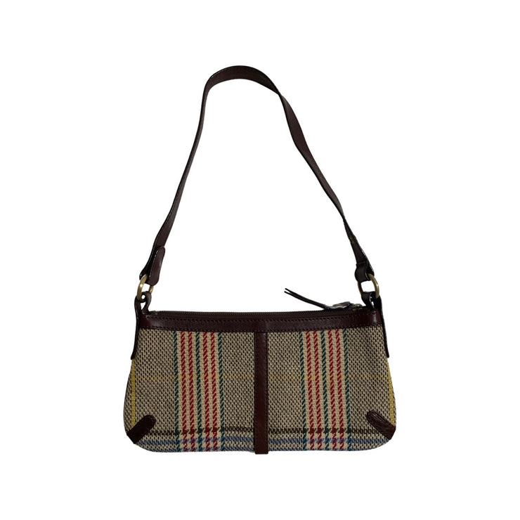 Burberry - Tweed & Leather Multicolor Check Pochette