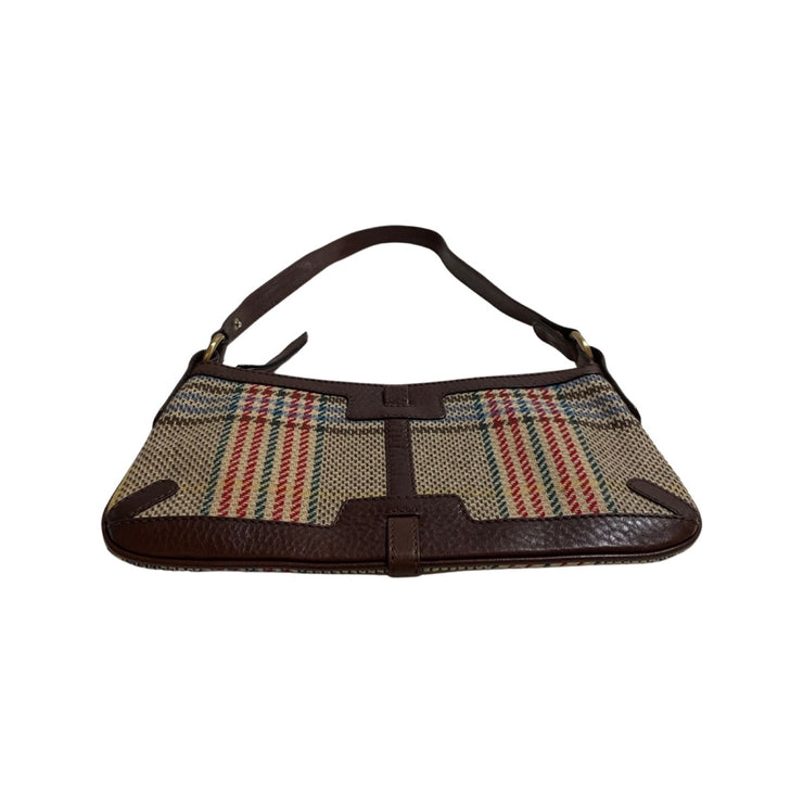 Burberry - Tweed & Leather Multicolor Check Pochette