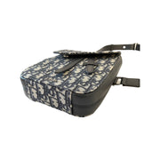Dior - Oblique Navy Jacquard Saddle Sling Bag