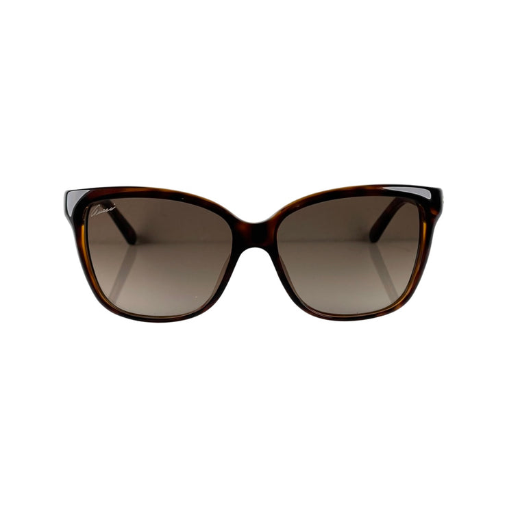 Gucci - Havana w/ Web Stripe Sunglasses