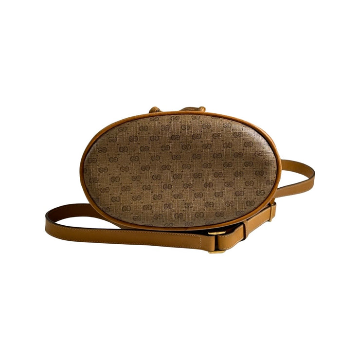 Gucci Bag Vintage Monogram Brown Round Shoulder Handbag Purse