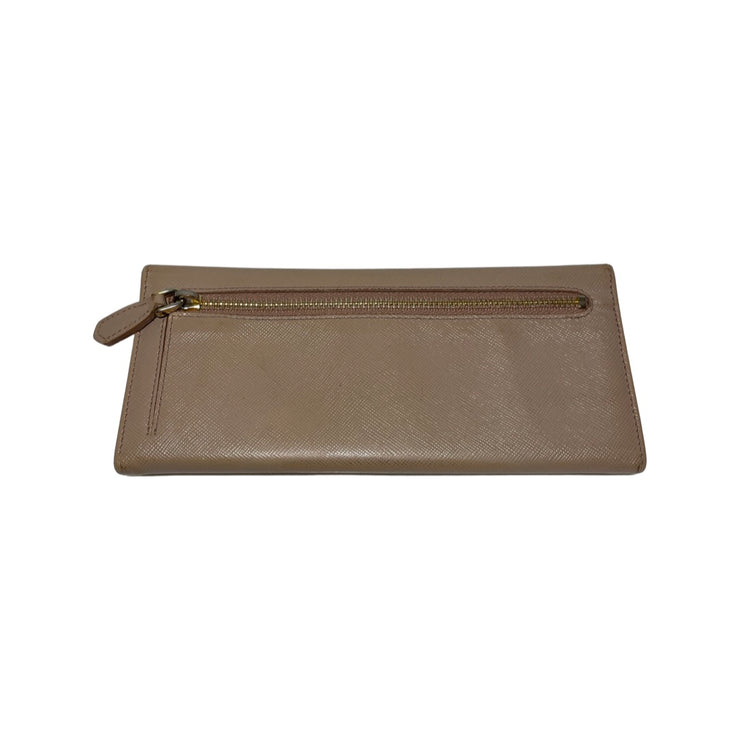 Prada - Beige Saffiano Long Wallet