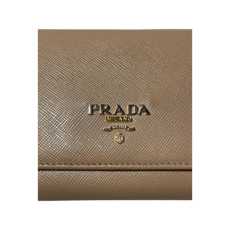 Prada - Beige Saffiano Long Wallet