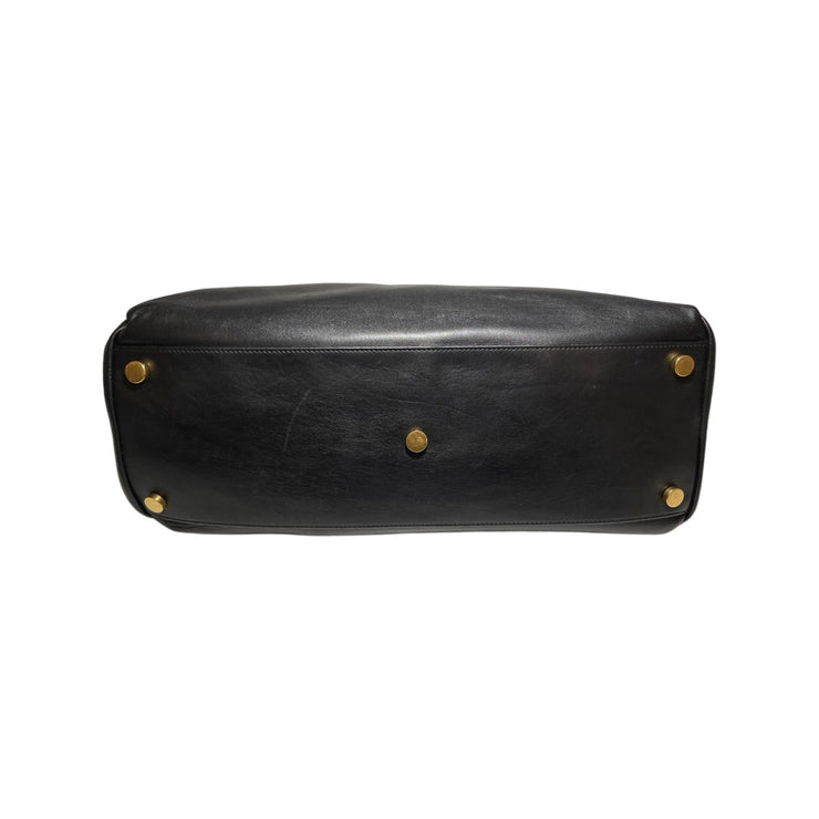 Saint Laurent - YSL Black Leather East West Tote w/ Pouch