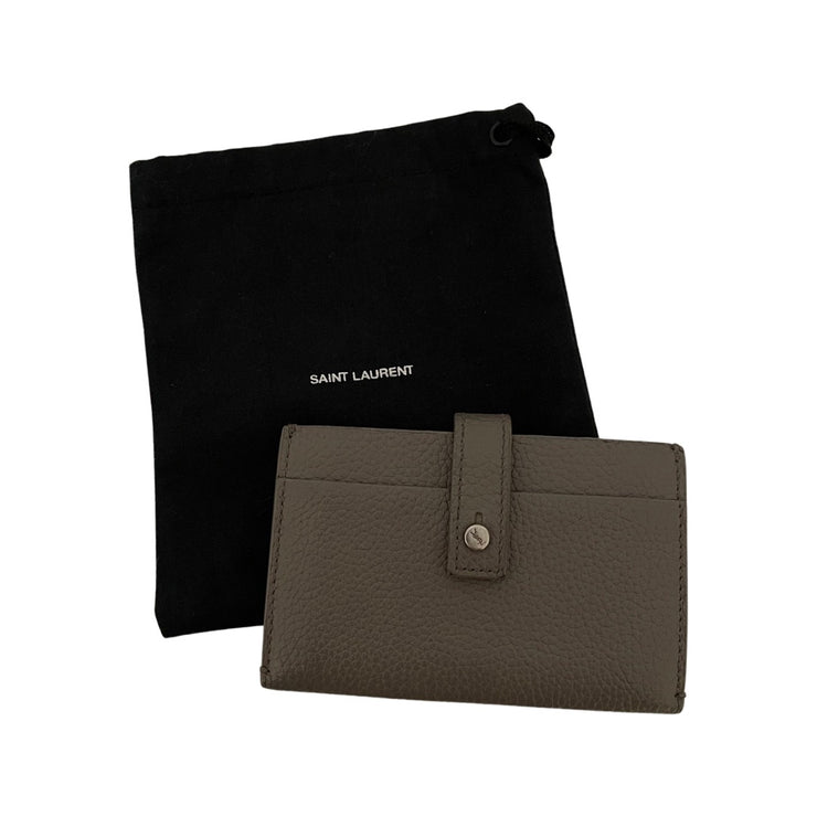 Saint Laurent - YSL Grey Leather Card Holder