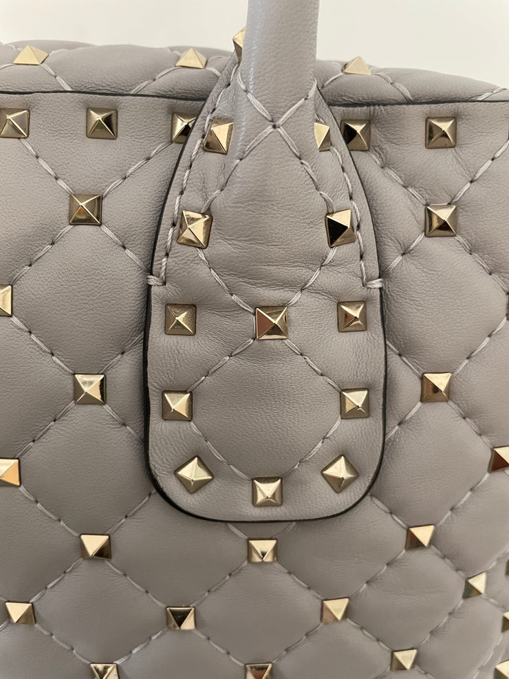 Valentino Garavani - Grey Rockstud Boston Bag