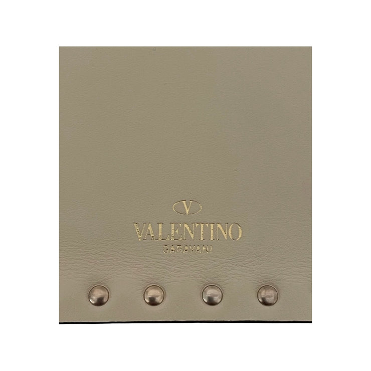 Valentino Garavani - Ivory Leather Rockstud Pouch Clutch