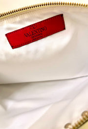 Valentino Garavani - Ivory Leather Rockstud Pouch Clutch